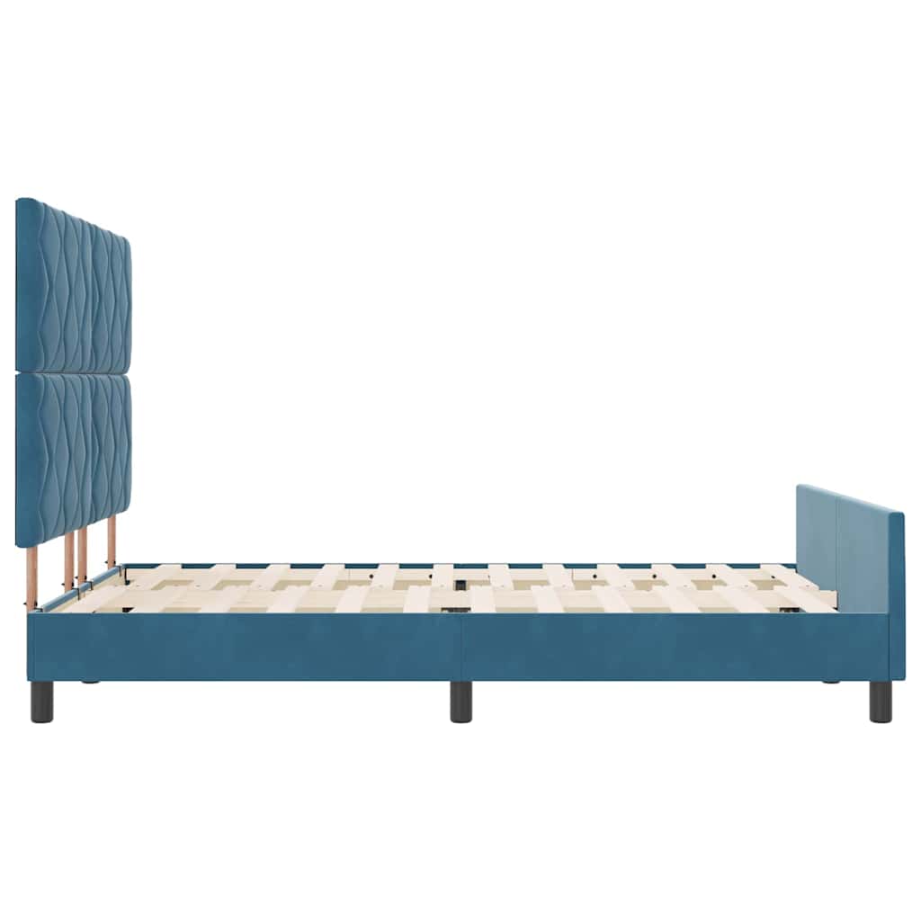 Box spring seng med hovedgærde Mørk blå 160 x 200 cm Fløjl