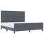 Box spring seng med hovedgærde Mørkegrå 180 x 200 cm Fløjl
