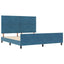 Box spring seng med hovedgærde Mørk blå 180 x 200 cm Fløjl