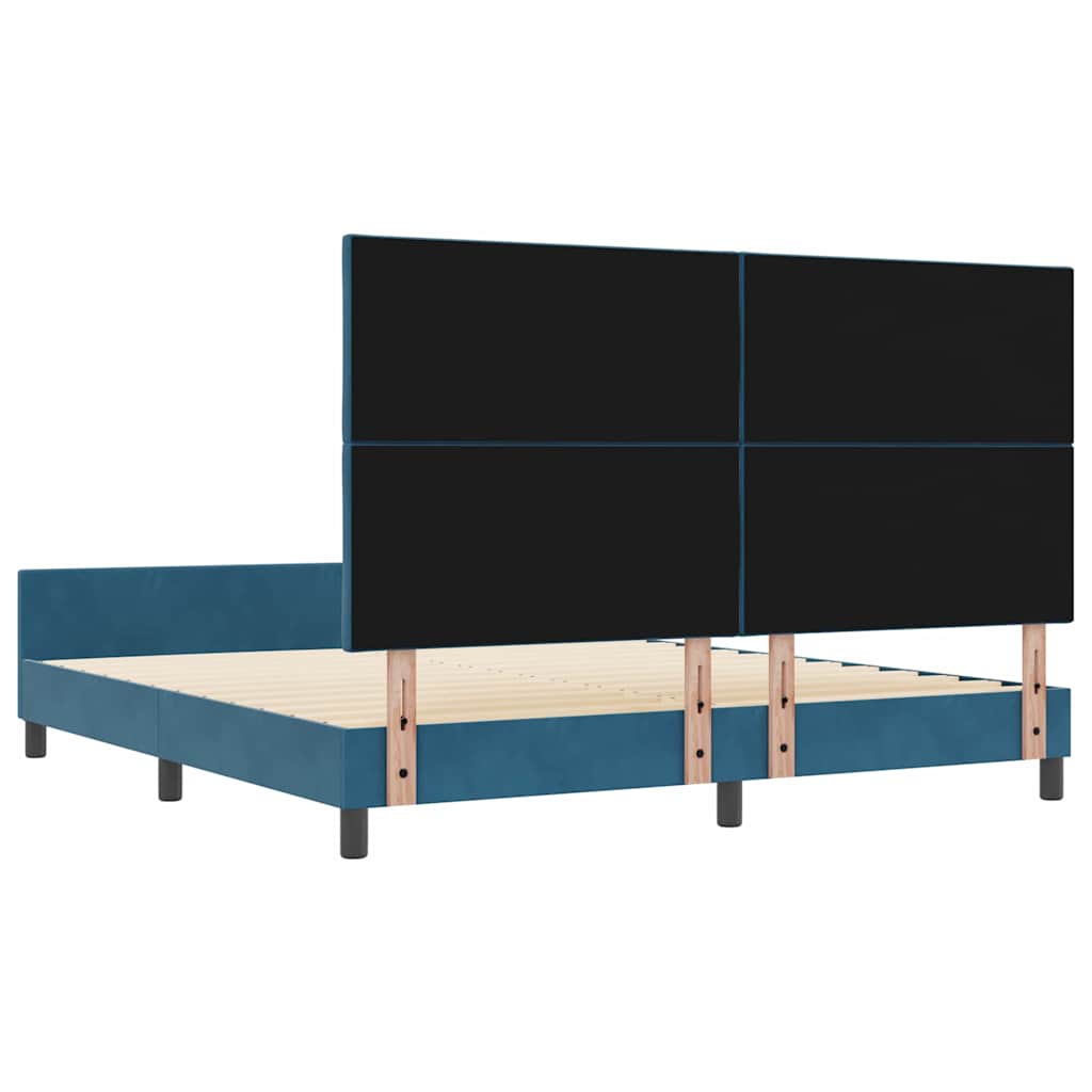 Box spring seng med hovedgærde Mørk blå 180 x 200 cm Fløjl