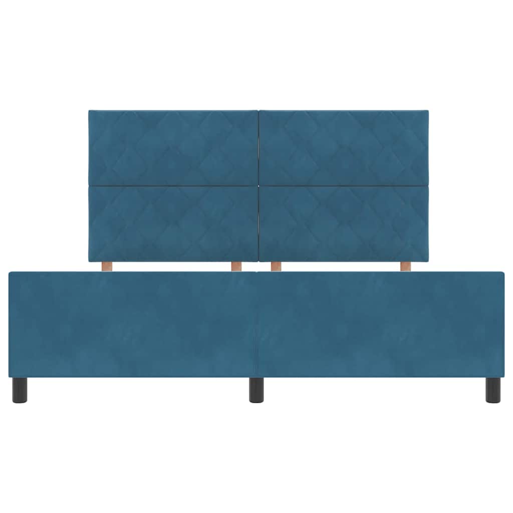 Box spring seng med hovedgærde Mørk blå 180 x 200 cm Fløjl