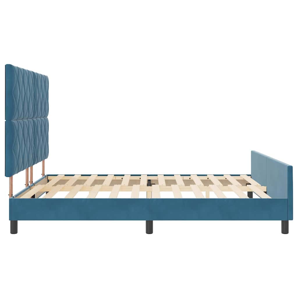 Box spring seng med hovedgærde Mørk blå 180 x 200 cm Fløjl