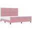 Box spring seng med hovedgærde Lyserød 180 x 200 cm Fløjl