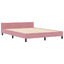 Box spring seng med hovedgærde Lyserød 180 x 200 cm Fløjl