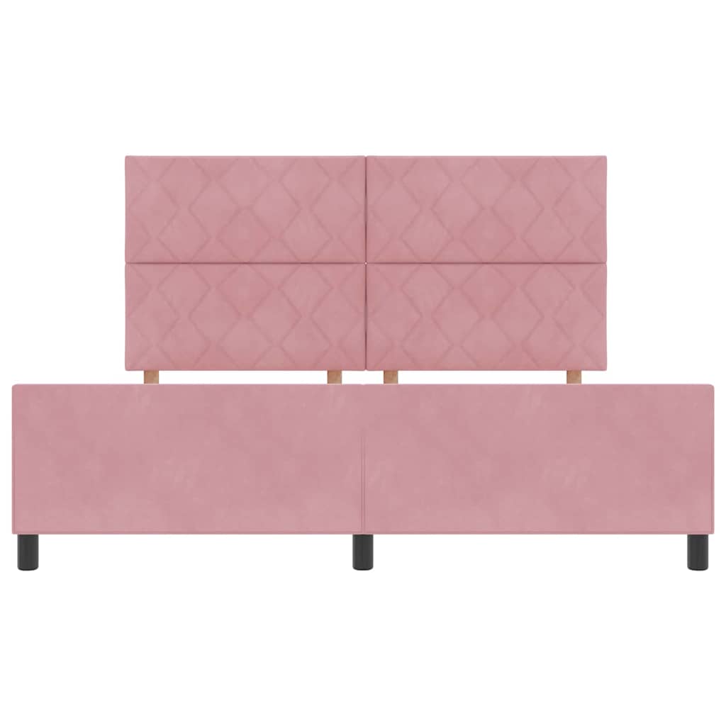 Box spring seng med hovedgærde Lyserød 180 x 200 cm Fløjl