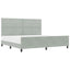 Box spring seng med hovedgærde Lysegrå 200 x 200 cm Fløjl