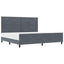 Box spring seng med hovedgærde Mørkegrå 200 x 200 cm Fløjl