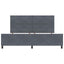Box spring seng med hovedgærde Mørkegrå 200 x 200 cm Fløjl