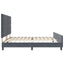 Box spring seng med hovedgærde Mørkegrå 200 x 200 cm Fløjl