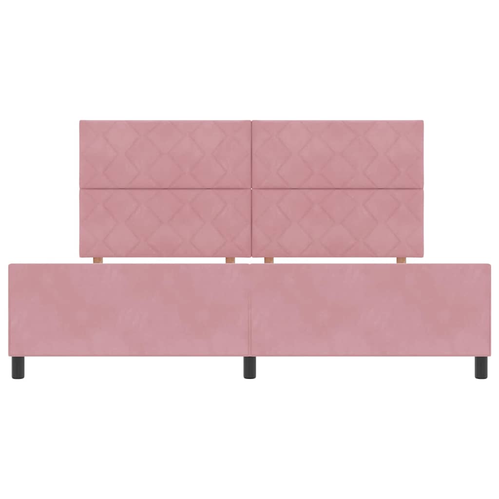 Box spring seng med hovedgærde Lyserød 200 x 200 cm Fløjl
