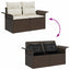 Havesofa Sæt med pude 5 pcs Brun og Creme polyrattan