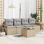 Havesofa Sæt 5 stk. Beige og grå polyrattan