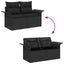 Havesofa Sæt med pude med opbevaring 5 pcs Sort polyrattan