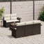 Havesofa Sæt med pude 6 pcs Brun og Creme 55 x 55 x 37 cm