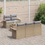 Havesofa Sæt med pude 6 pcs Beige og grå 55 x 55 x 37 cm