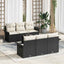 Havesofa Sæt med pude 7 pcs Sort og Cream polyrattan