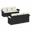 Havesofa Sæt med pude 7 pcs Sort og Cream polyrattan