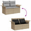 Havesofa Sæt med pude 7 pcs Beige og grå polyrattan