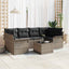 Havesofa Sæt med pude 7 pcs Grå 55 x 55 x 37 cm polyrattan