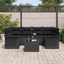 Havesofa Sæt med pude 7 pcs Sort 55 x 55 x 37 cm polyrattan
