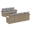 Havesofa Sæt med pude 8 pcs Beige og grå polyrattan