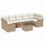 Havesofa Sæt med pude 8 pcs Beige og creme polyrattan