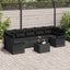Havesofa Sæt med pude med opbevaring 8 pcs Sort polyrattan