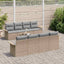 Havesofa Sæt med pude 9 pcs Beige og grå polyrattan