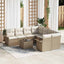 Havesofa Sæt med pude 9 pcs Beige og creme polyrattan