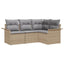 Havesofa Sæt med opbevaring 4 pcs Beige polyrattan