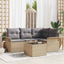 Havesofa Sæt med opbevaring 5 pcs Beige polyrattan