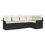Havesofa Sæt med opbevaring 5 pcs Sort polyrattan
