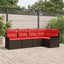 Havesofa Sæt med opbevaring 5 pcs Brun polyrattan