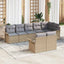 Havesofa Sæt med opbevaring 8 pcs Beige polyrattan