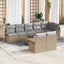 Havesofa Sæt med opbevaring 9 pcs Beige polyrattan
