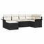 Havesofa Sæt med opbevaring 6 pcs Sort polyrattan