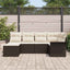 Havesofa Sæt 6 stk. Brun polyrattan