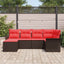 Havesofa Sæt med opbevaring 6 pcs Brun polyrattan