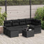 Havesofa Sæt med opbevaring 7 pcs Sort polyrattan