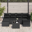 Havesofa Sæt med opbevaring 7 pcs Sort polyrattan
