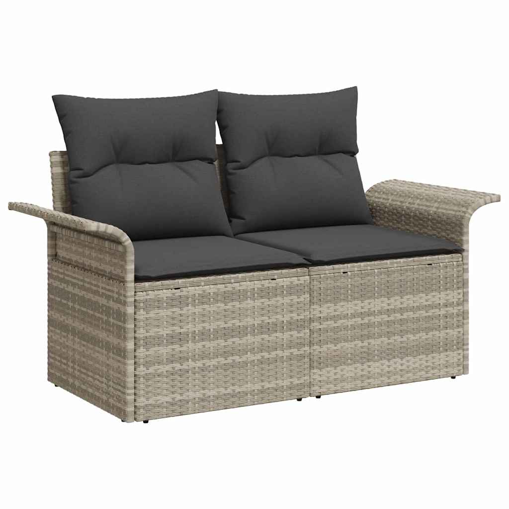 Havesofa Sæt 9 stk. Grå Poly rattan