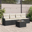 Havesofa Sæt med opbevaring 5 pcs Sort og Cream polyrattan