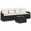 Havesofa Sæt med opbevaring 5 pcs Sort og Cream polyrattan