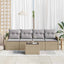 Havesofa Sæt 5 pcs Beige og grå Polyrattan og stål og glas