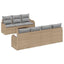 Havesofa Sæt 8 pcs Beige og grå Poly Rattan og Stål og Glas