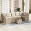 Havesofa Sæt 8 pcs Beige og creme Poly Rattan og Stål og Glas