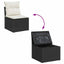 Havesofa Sæt 9 pcs Sort og Cream Poly Rattan og Stål og Glas