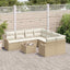 Havesofa Sæt 9 pcs Beige og creme Poly Rattan og Stål og Glas