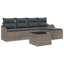 Havesofa Sæt med pude med opbevaring 6 pcs Sort Poly rattan