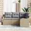 Havesofa Sæt med opbevaring 4 pcs Beige polyrattan